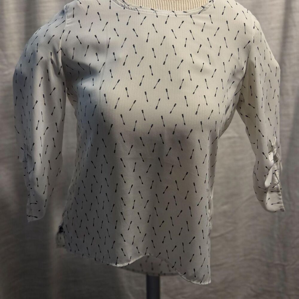 Sweet-rain Women's White and Black Blouse